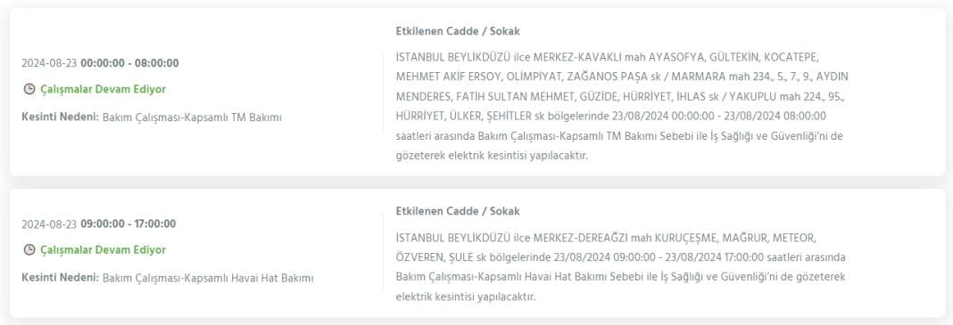 İstanbullular dikkat! Bugün bu ilçelerde 8 saati bulacak elektrik kesintileri yaşanacak 21